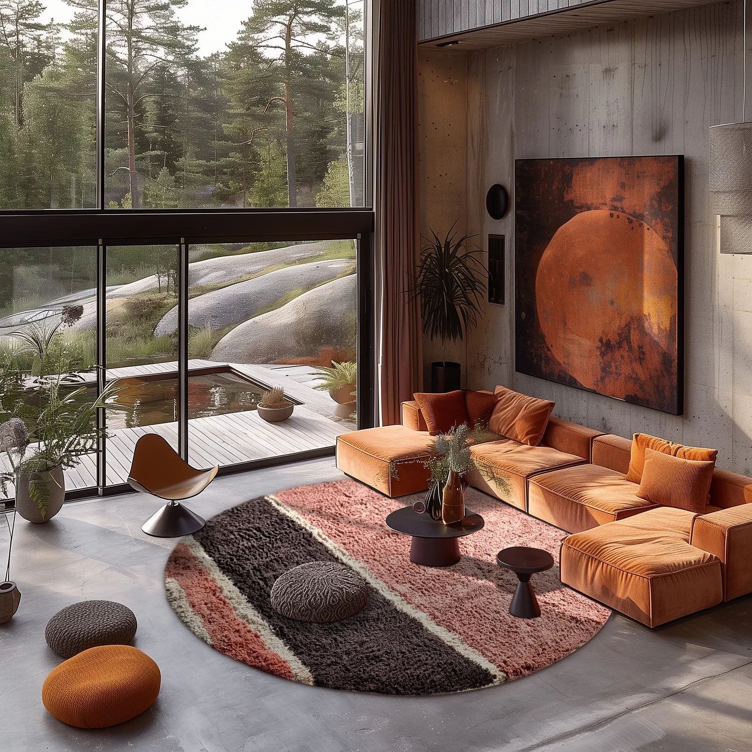 Ronde vloerkleden - Vinci Natural Cotton Shaggy (roze)