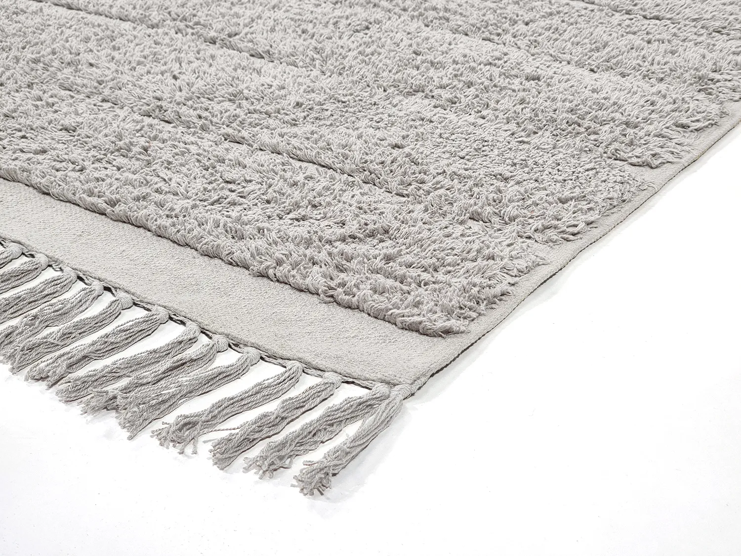 Hoogpolig vloerkleed - Willow Natural Cotton Shaggy (greige)