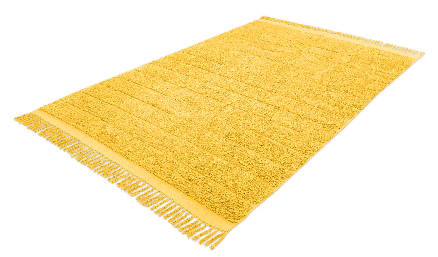 Hoogpolig vloerkleed - Willow Natural Cotton Shaggy (geel)
