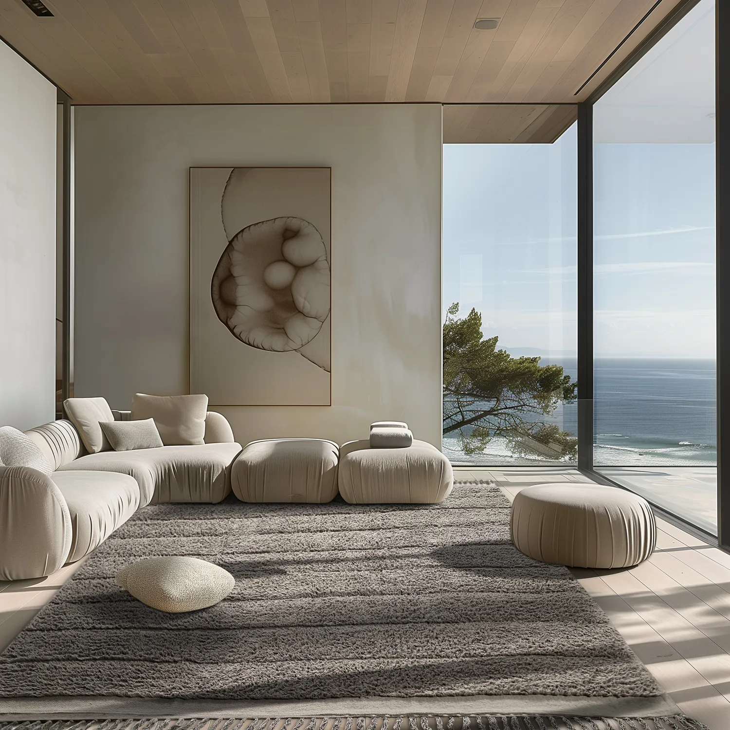Hoogpolig vloerkleed - Willow Natural Cotton Shaggy (taupe)