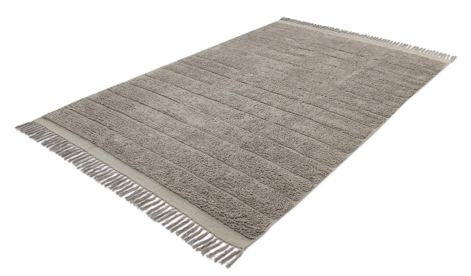 Hoogpolig vloerkleed - Willow Natural Cotton Shaggy (taupe)
