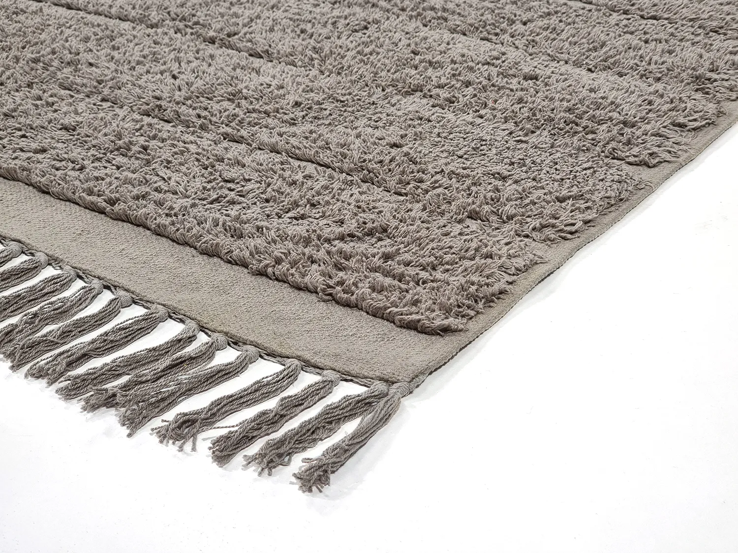 Hoogpolig vloerkleed - Willow Natural Cotton Shaggy (taupe)