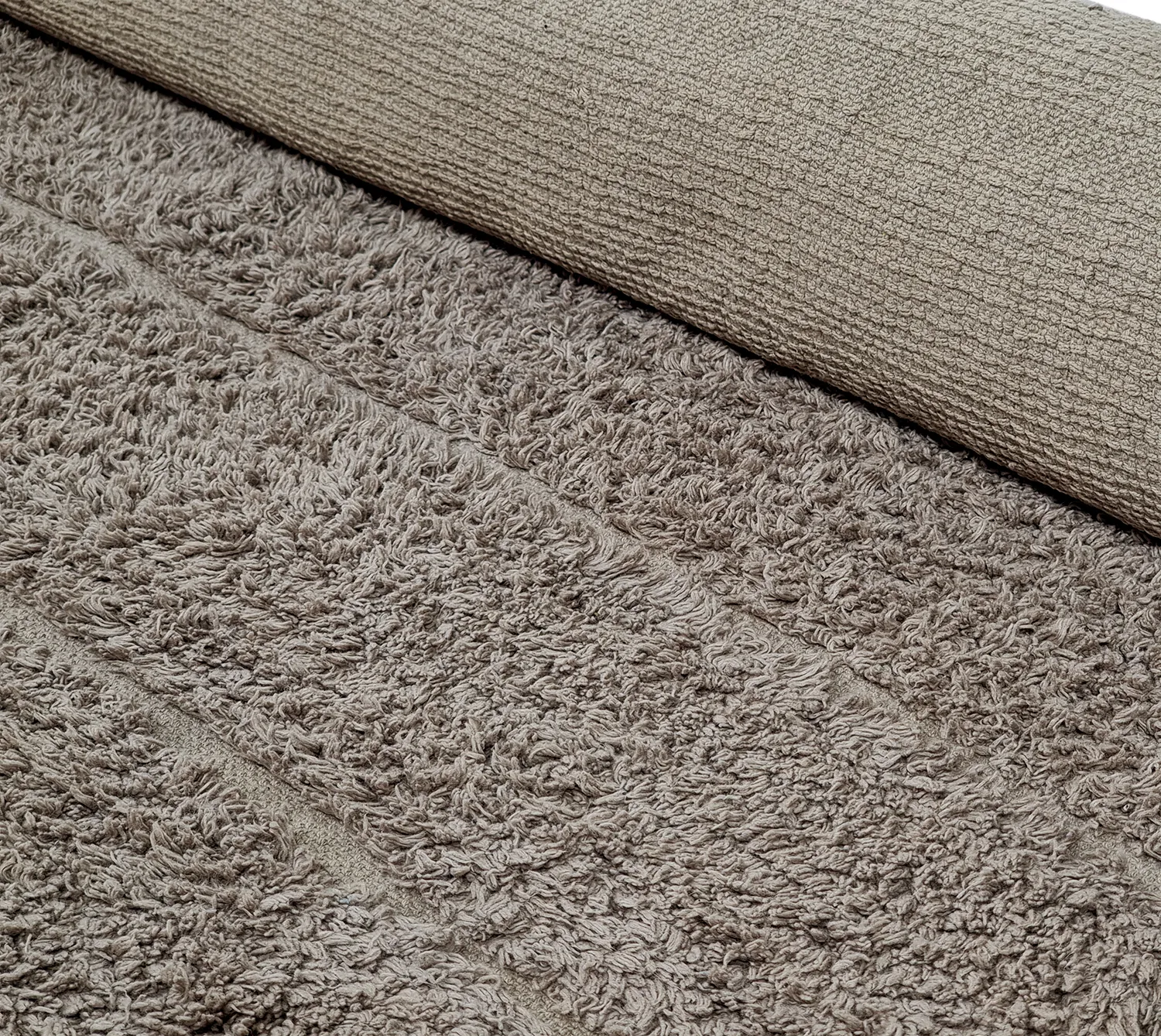 Ronde vloerkleden - Willow Natural Cotton Shaggy (taupe)
