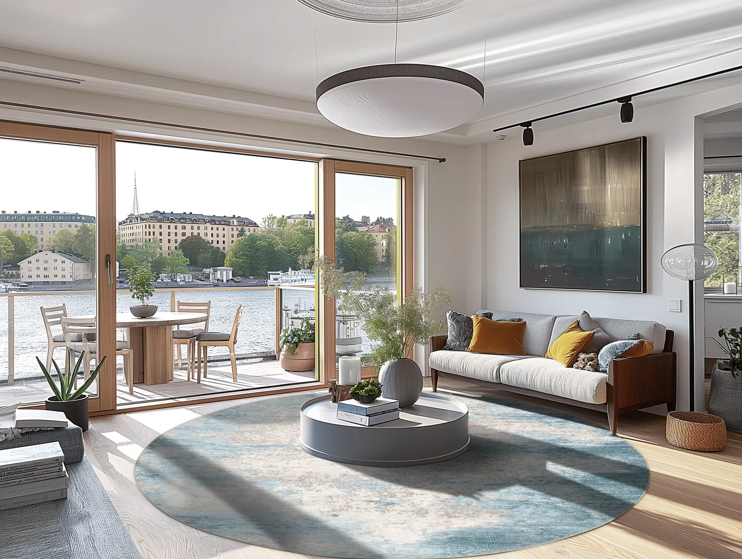 Rond vloerkleed - Zarzi (blauw)