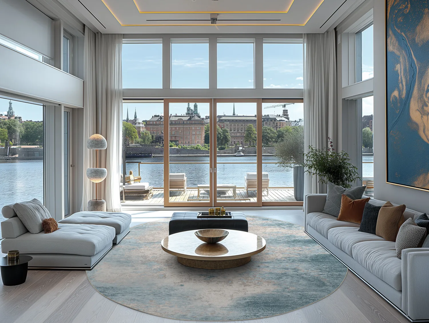 Rond vloerkleed - Zarzi (blauw)