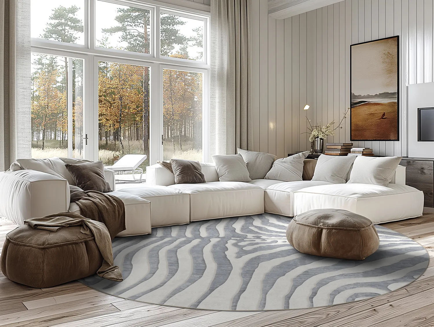 Rond vloerkleed - Zebra