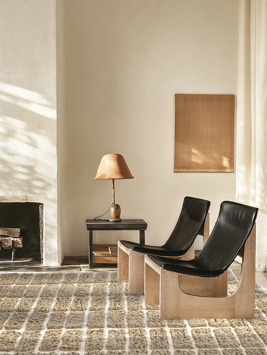 Hoogpolig vloerkleed - Zola Natural Cotton Shaggy (beige)