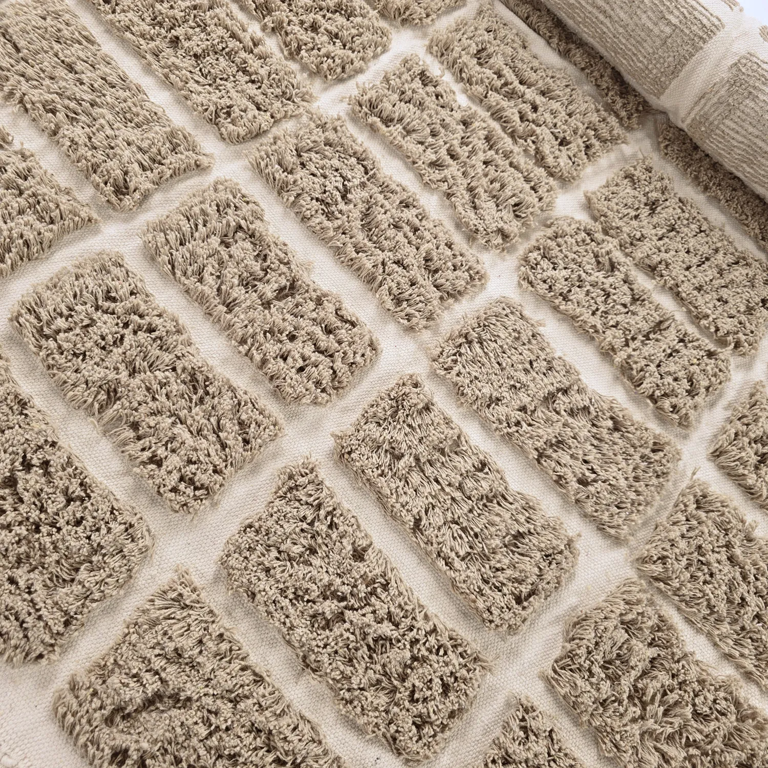 Hoogpolig vloerkleed - Zola Natural Cotton Shaggy (beige)