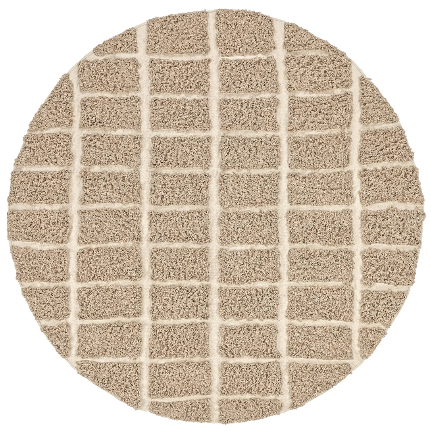 Rond vloerkleed - Zola Natural Cotton Shaggy (beige)