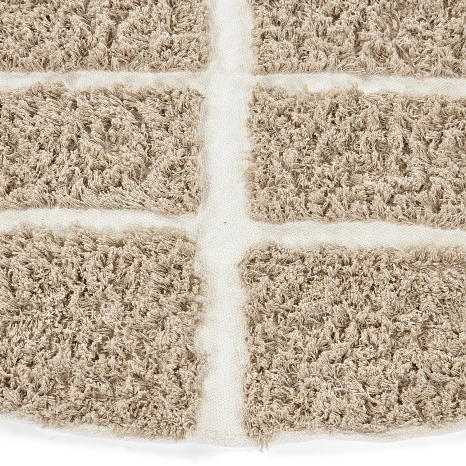 Rond vloerkleed - Zola Natural Cotton Shaggy (beige)
