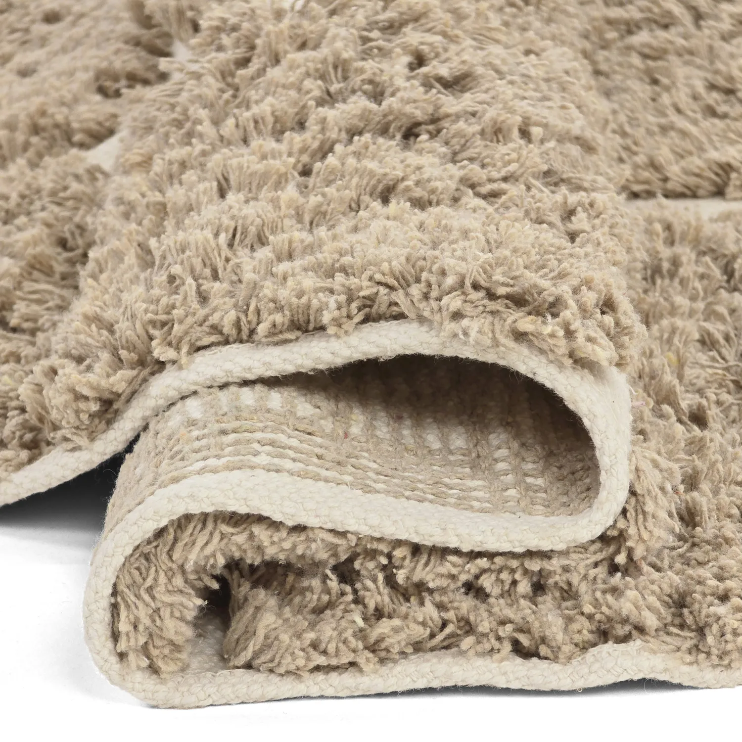 Rond vloerkleed - Zola Natural Cotton Shaggy (beige)