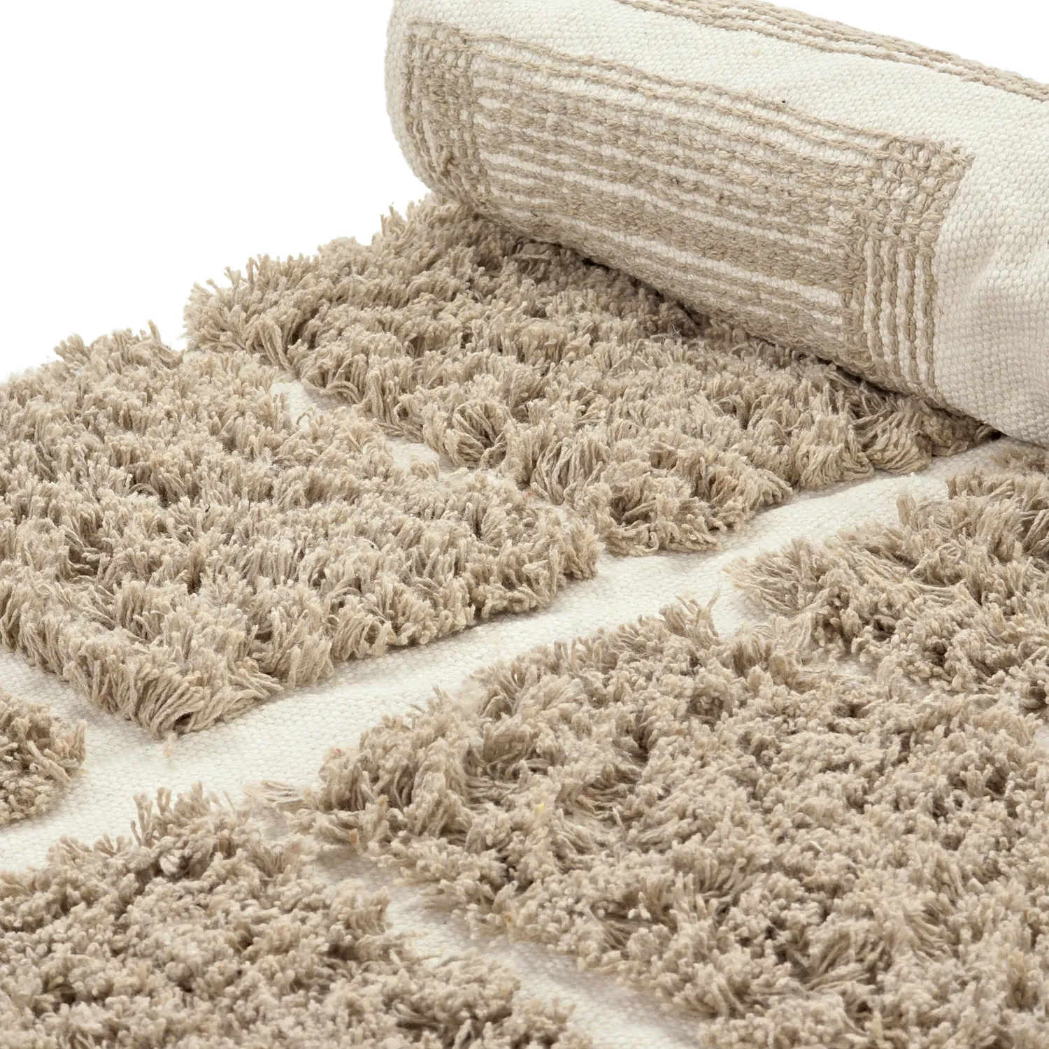 Rond vloerkleed - Zola Natural Cotton Shaggy (beige)