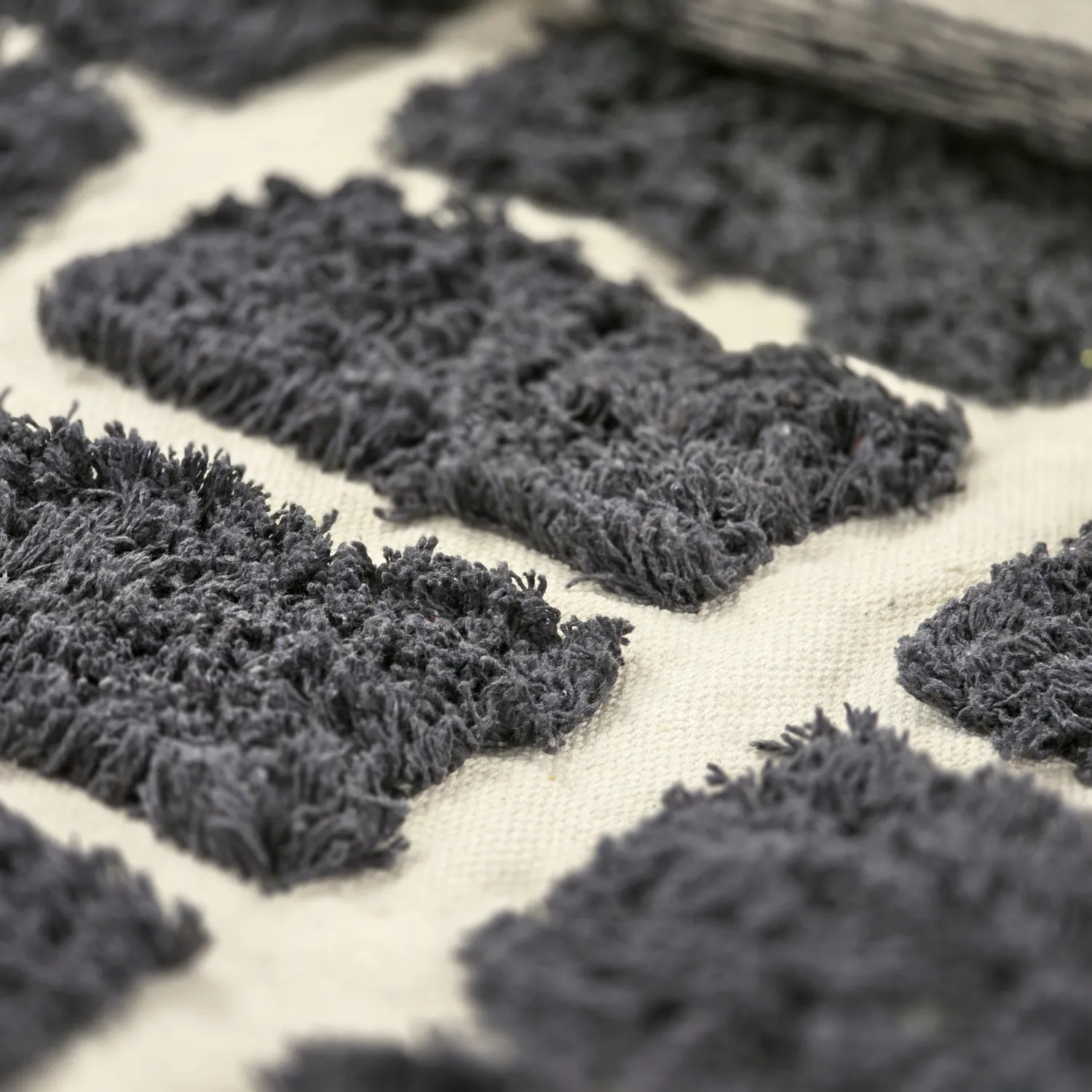 Hoogpolig vloerkleed - Zola Natural Cotton Shaggy (donkergrijs)