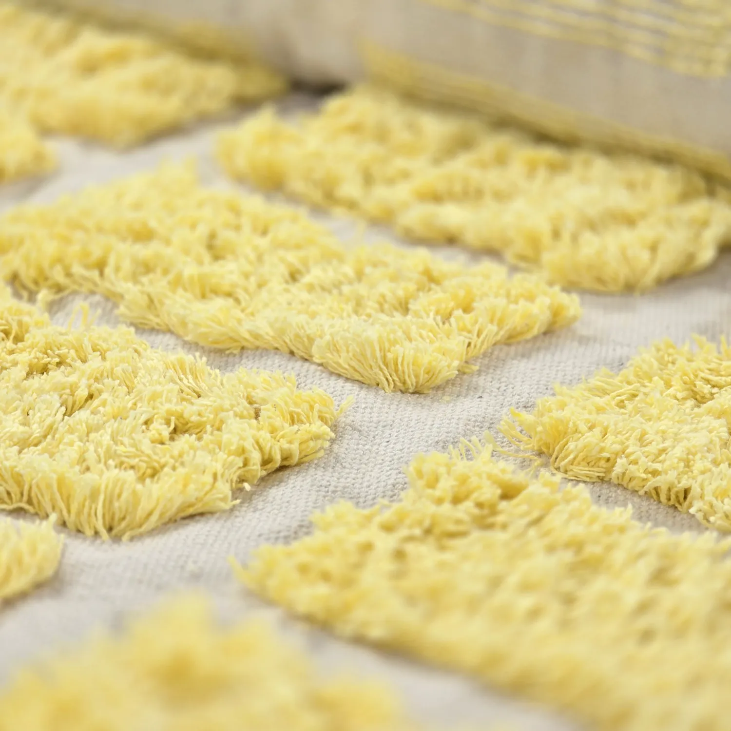 Hoogpolig vloerkleed - Zola Natural Cotton Shaggy (geel)