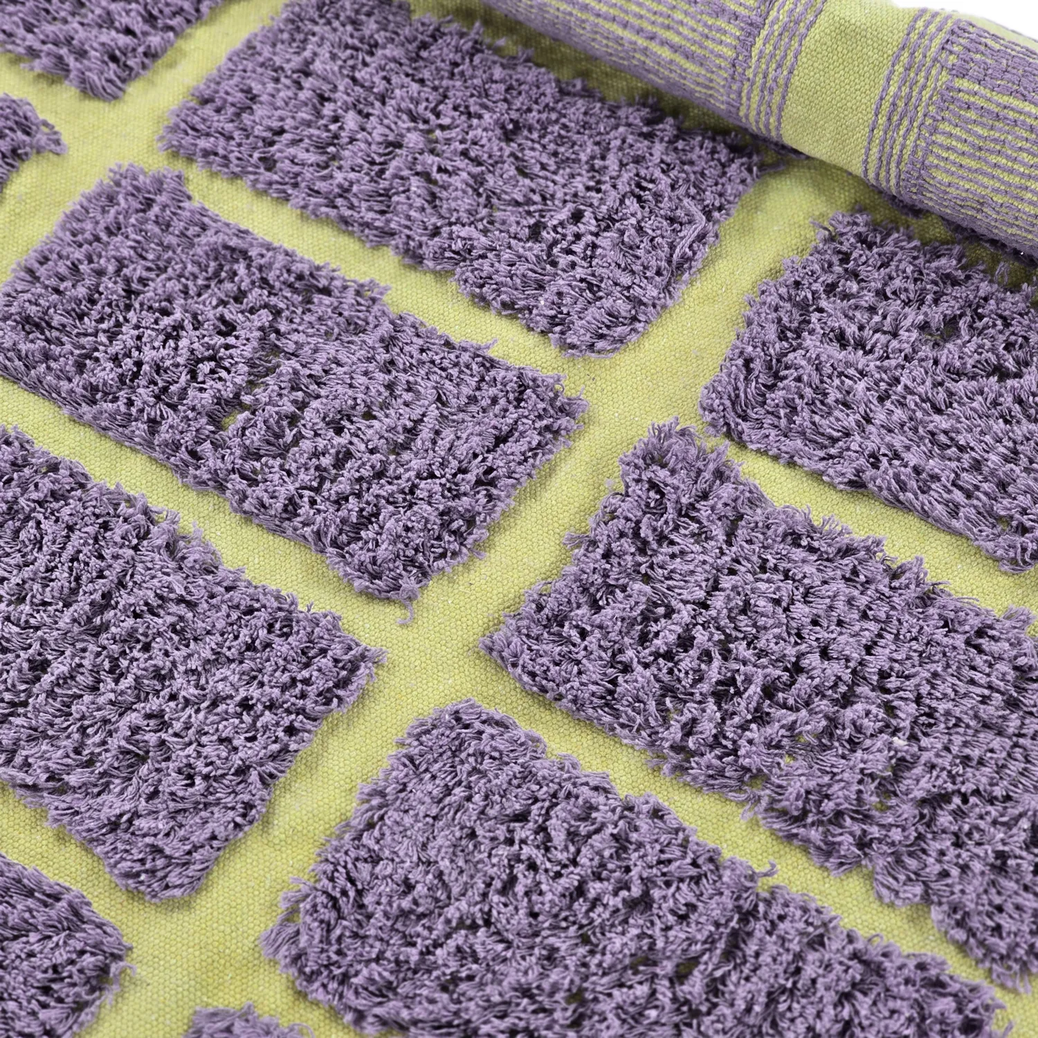 Rond vloerkleed - Zola Natural Cotton Shaggy (paars)