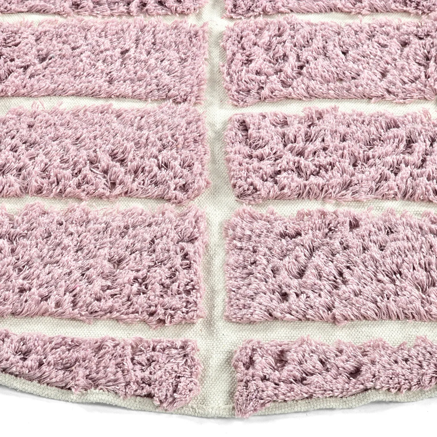 Rond vloerkleed - Zola Natural Cotton Shaggy (roze)