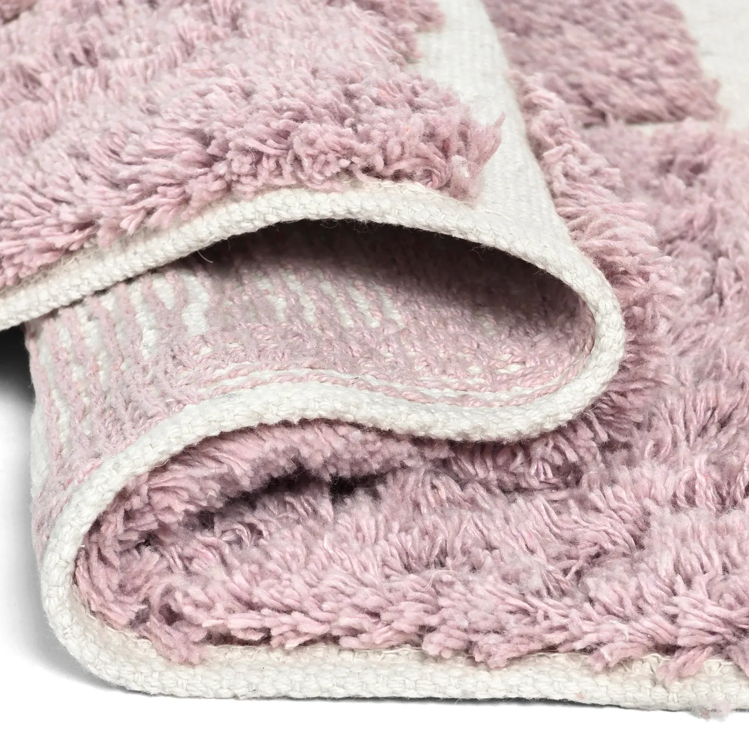 Rond vloerkleed - Zola Natural Cotton Shaggy (roze)