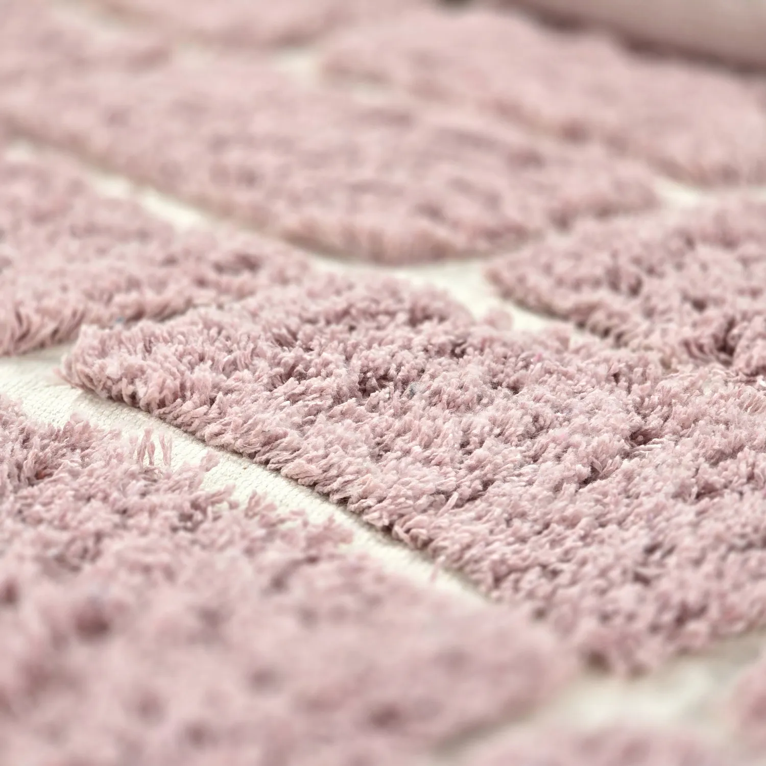 Rond vloerkleed - Zola Natural Cotton Shaggy (roze)