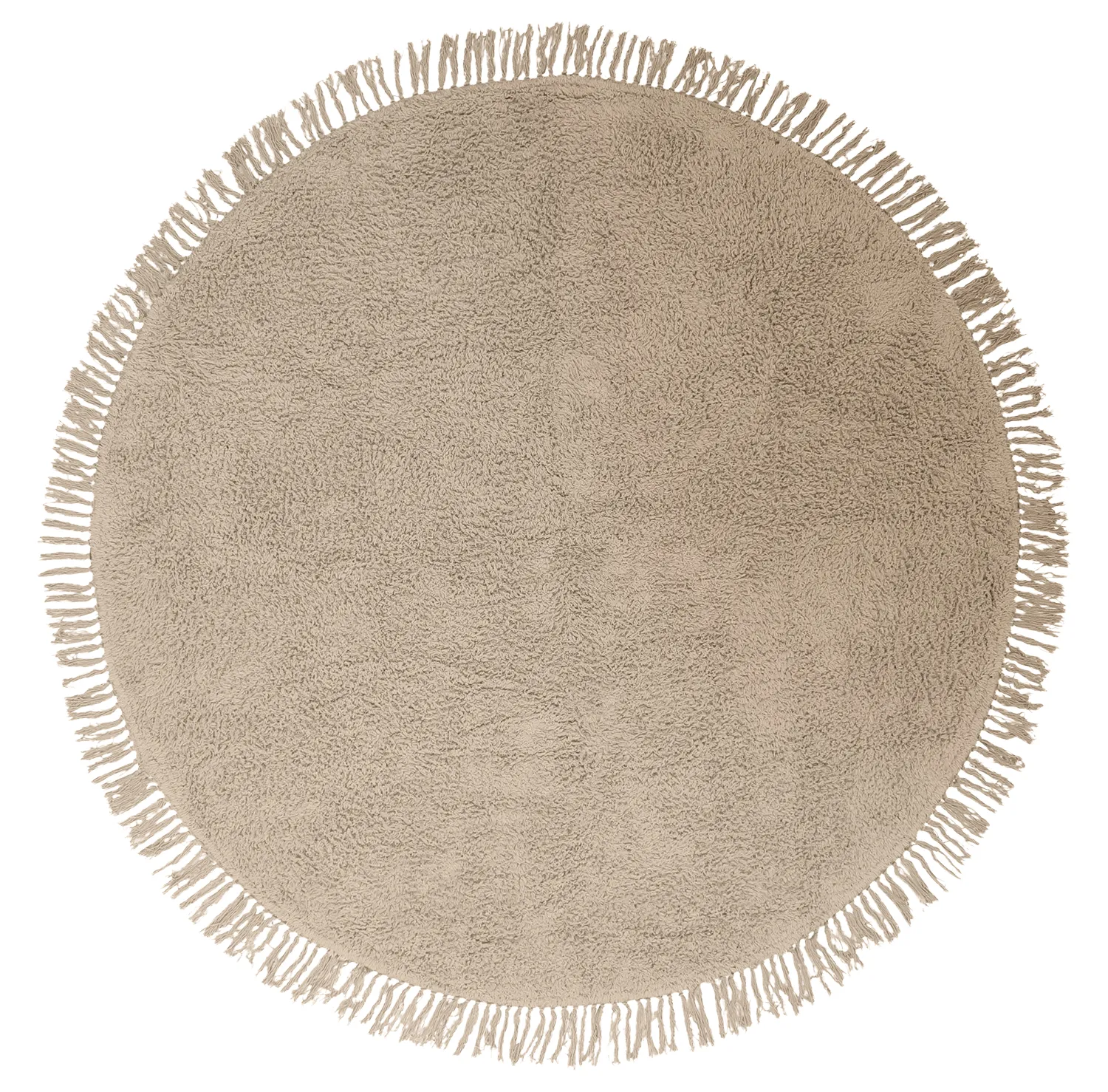 Ronde vloerkleden - Alba Natural Cotton Shaggy (beige)
