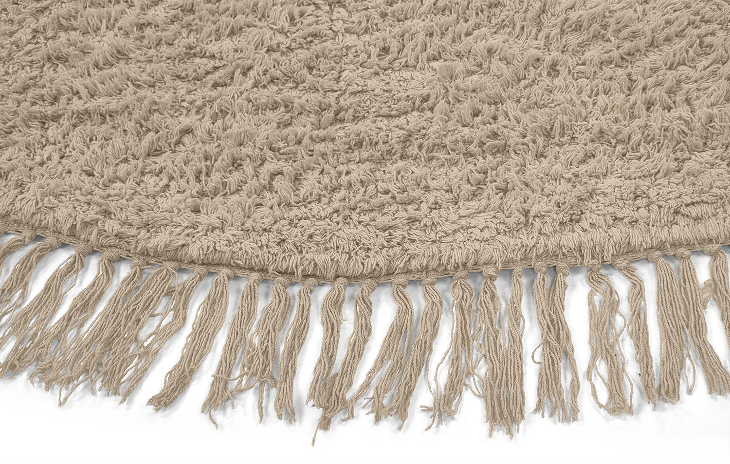 Ronde vloerkleden - Alba Natural Cotton Shaggy (beige)