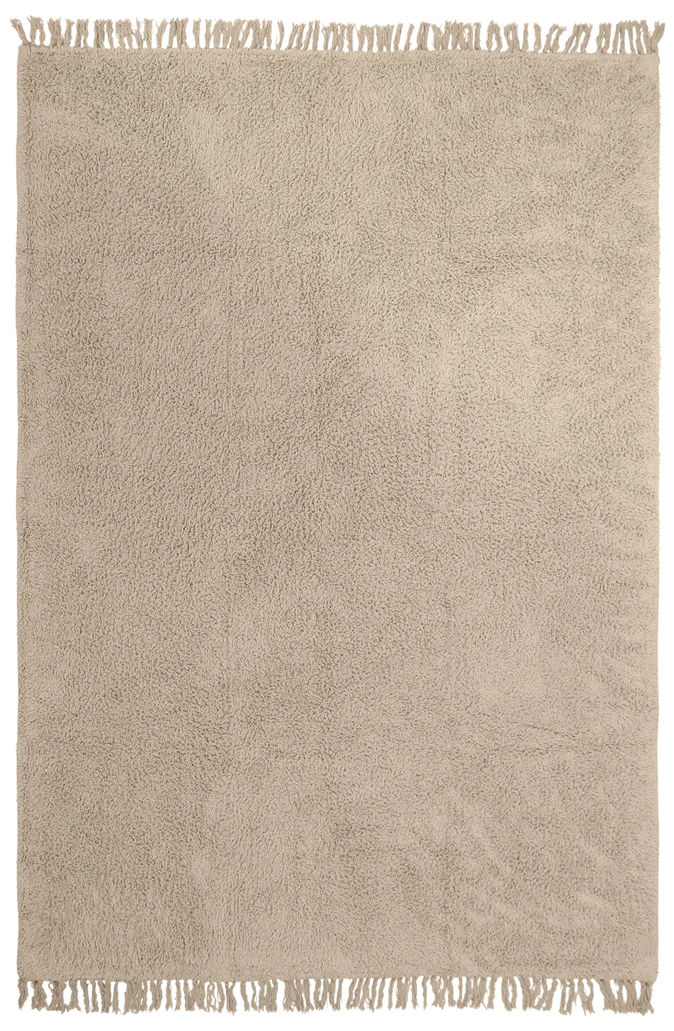 Hoogpolig vloerkleed - Alba Natural Cotton Shaggy (beige)