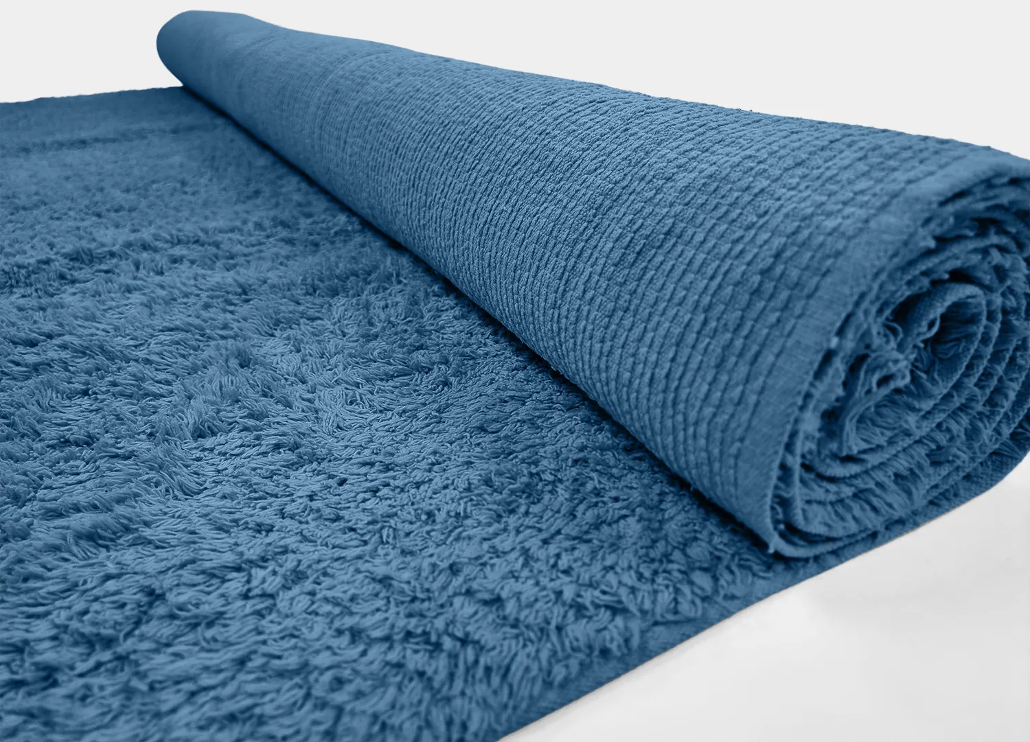 Hoogpolig vloerkleed - Alba Natural Cotton Shaggy (blauw)