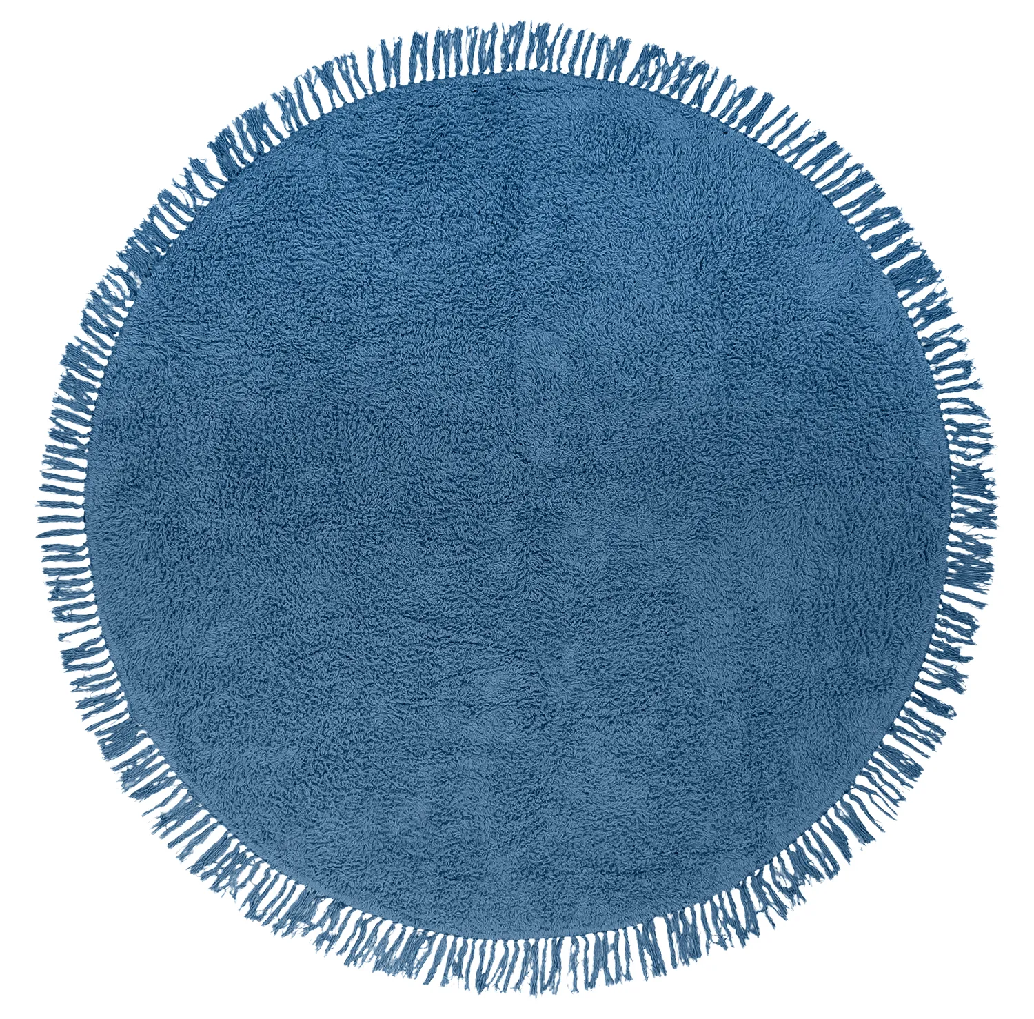Ronde vloerkleden - Alba Natural Cotton Shaggy (blauw)