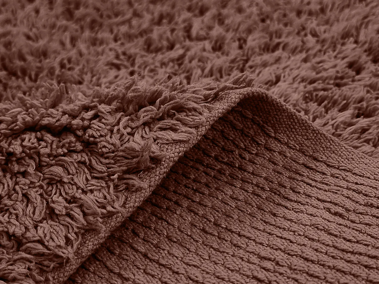 Hoogpolig vloerkleed - Alba Natural Cotton Shaggy (bruin)