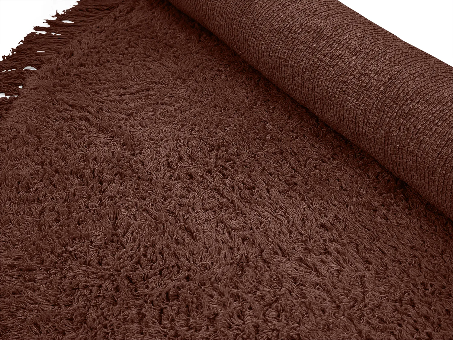 Ronde vloerkleden - Alba Natural Cotton Shaggy (bruin)