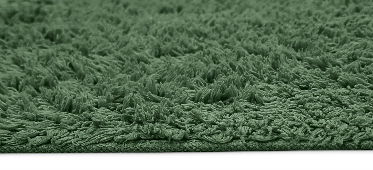 Hoogpolig vloerkleed - Alba Natural Cotton Shaggy (groen)