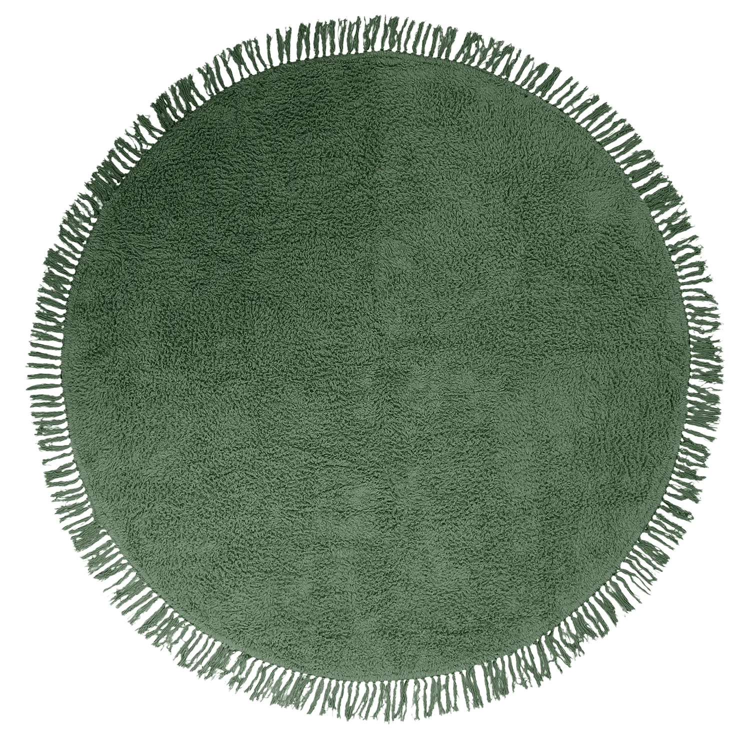 Ronde vloerkleden - Alba Natural Cotton Shaggy (groen)
