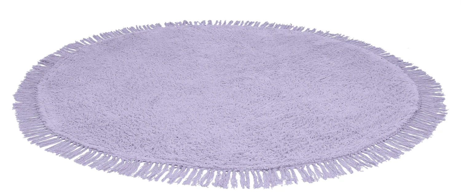 Ronde vloerkleden - Alba Natural Cotton Shaggy (paars)