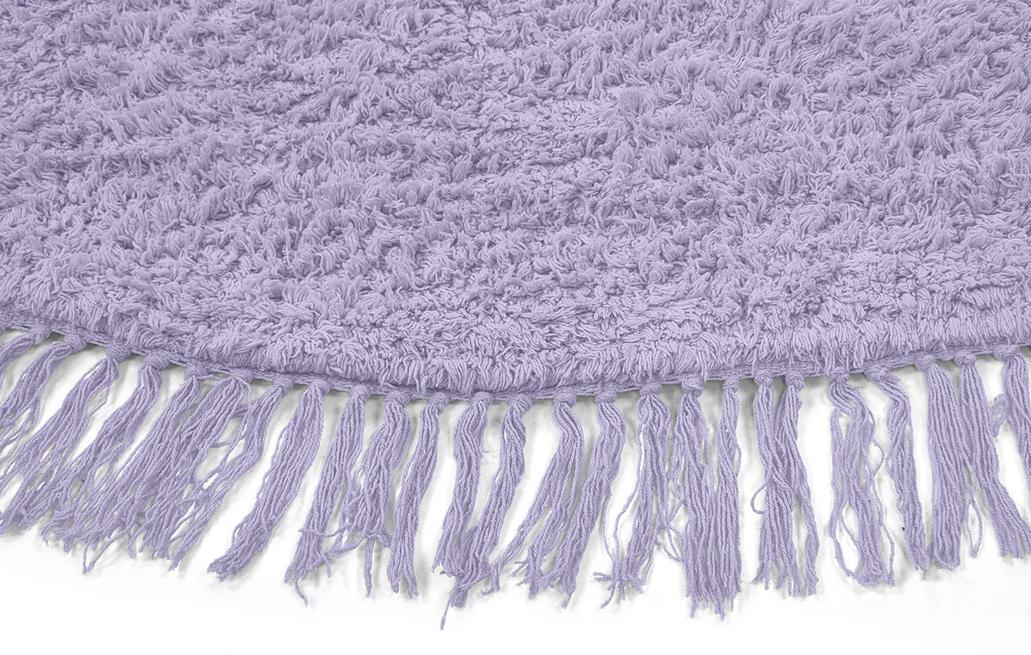 Ronde vloerkleden - Alba Natural Cotton Shaggy (paars)