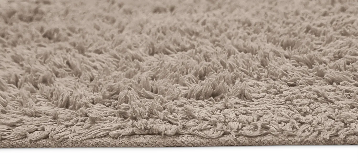 Hoogpolig vloerkleed - Alba Natural Cotton Shaggy (taupe)