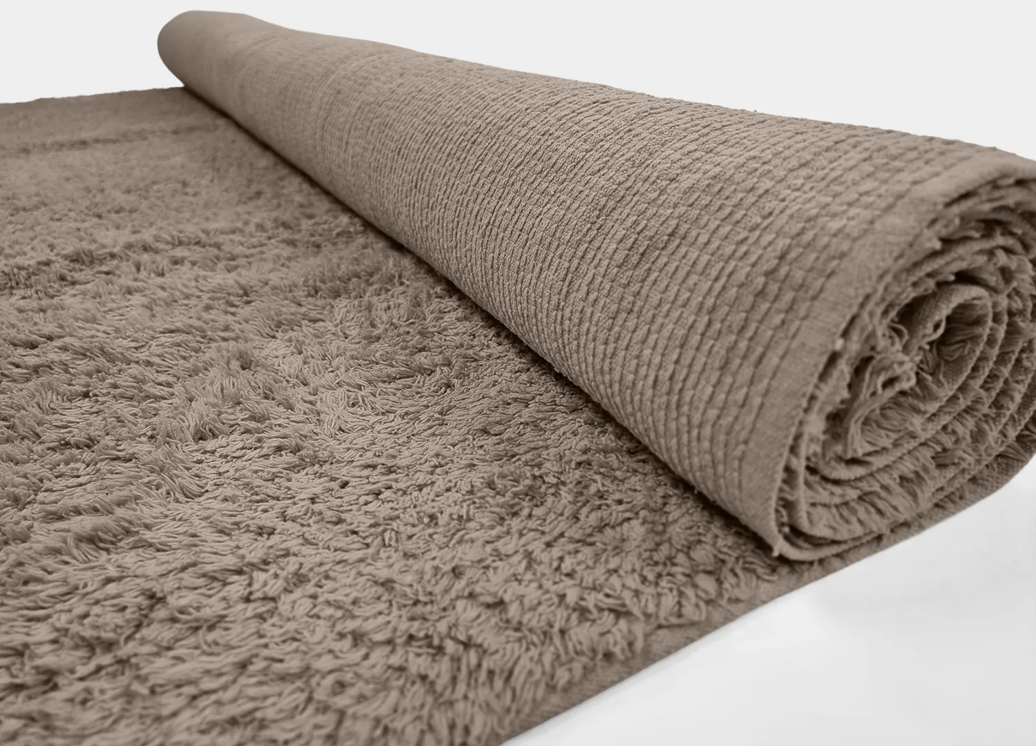 Hoogpolig vloerkleed - Alba Natural Cotton Shaggy (taupe)
