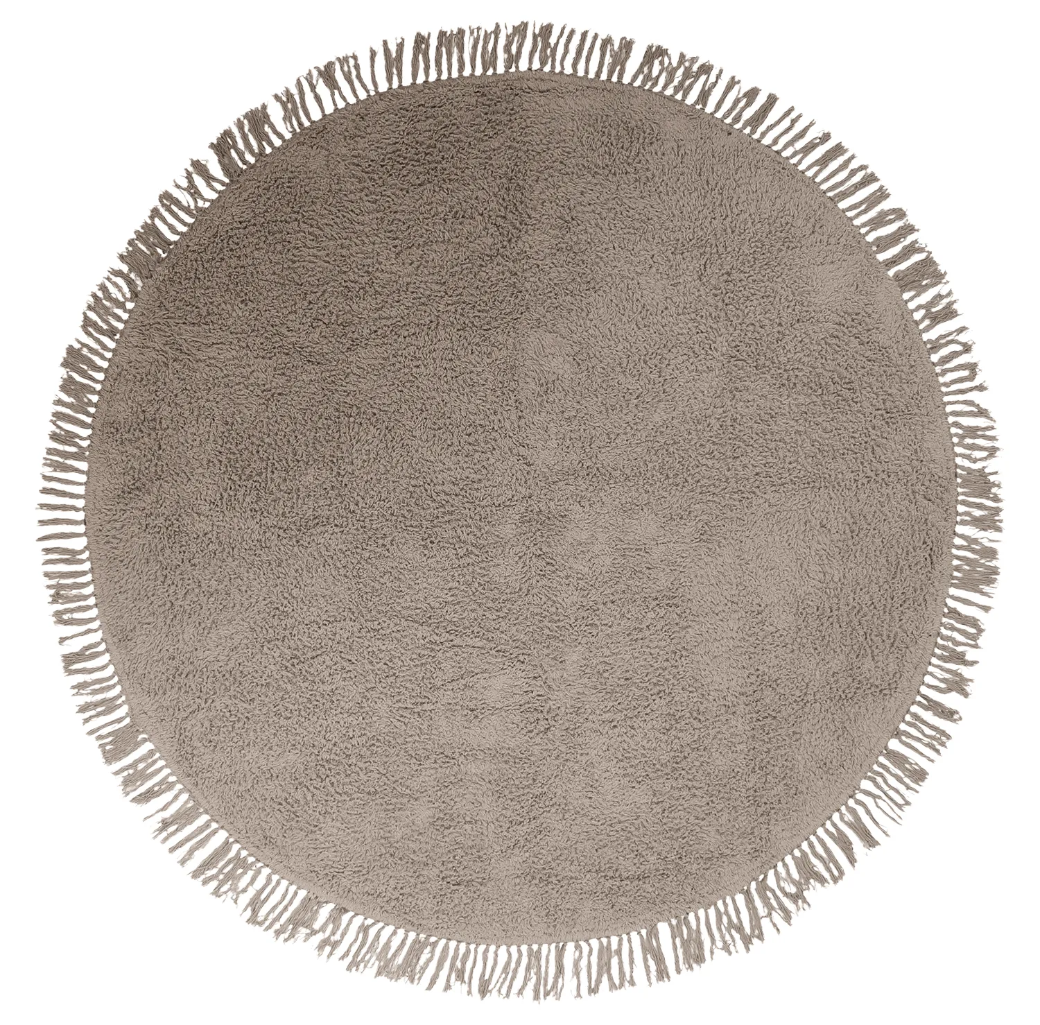 Ronde vloerkleden - Alba Natural Cotton Shaggy (taupe)