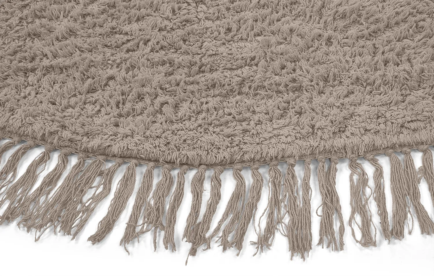 Ronde vloerkleden - Alba Natural Cotton Shaggy (taupe)