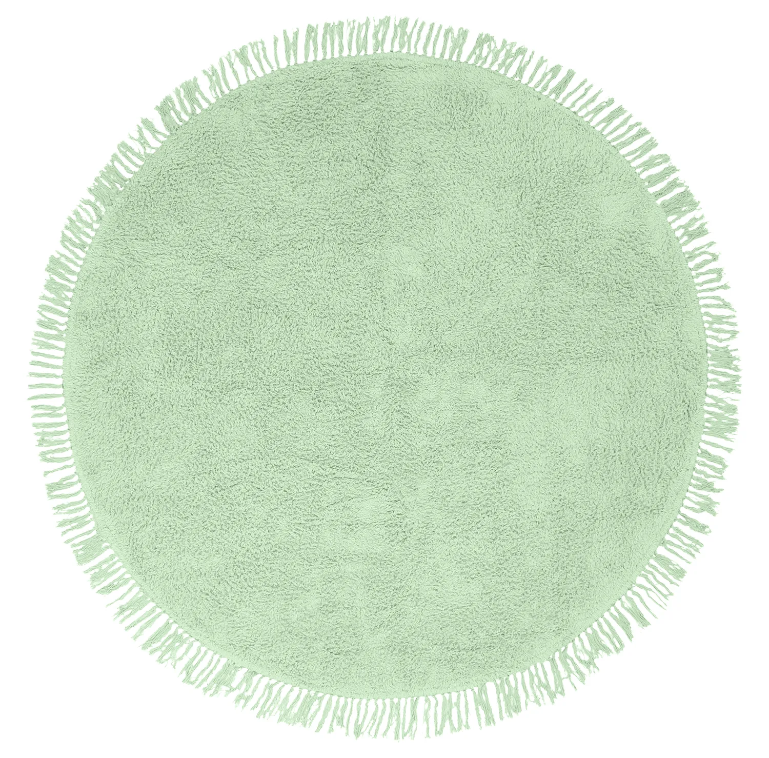 Ronde vloerkleden - Alba Natural Cotton Shaggy (licht groen)