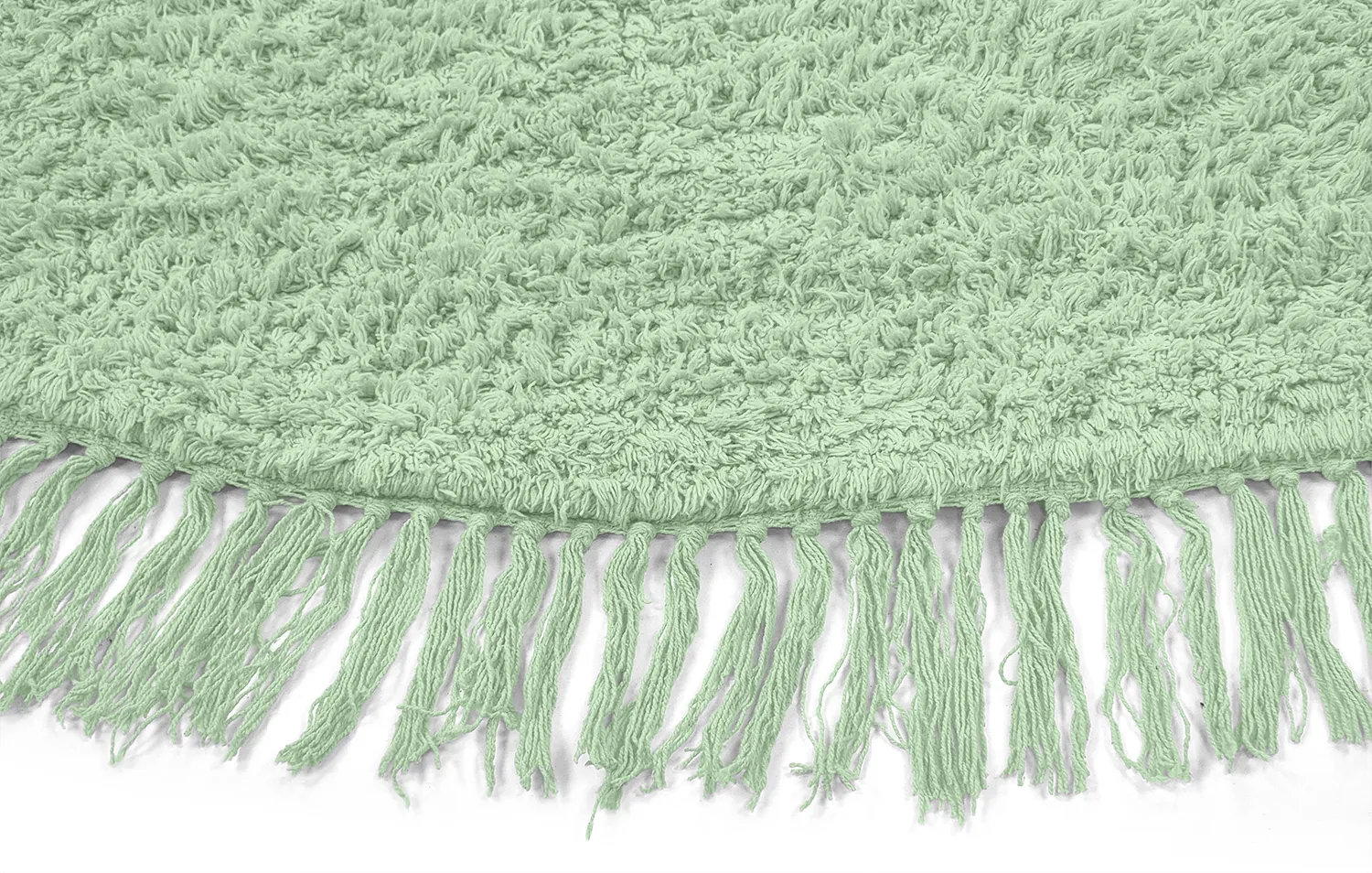 Ronde vloerkleden - Alba Natural Cotton Shaggy (licht groen)