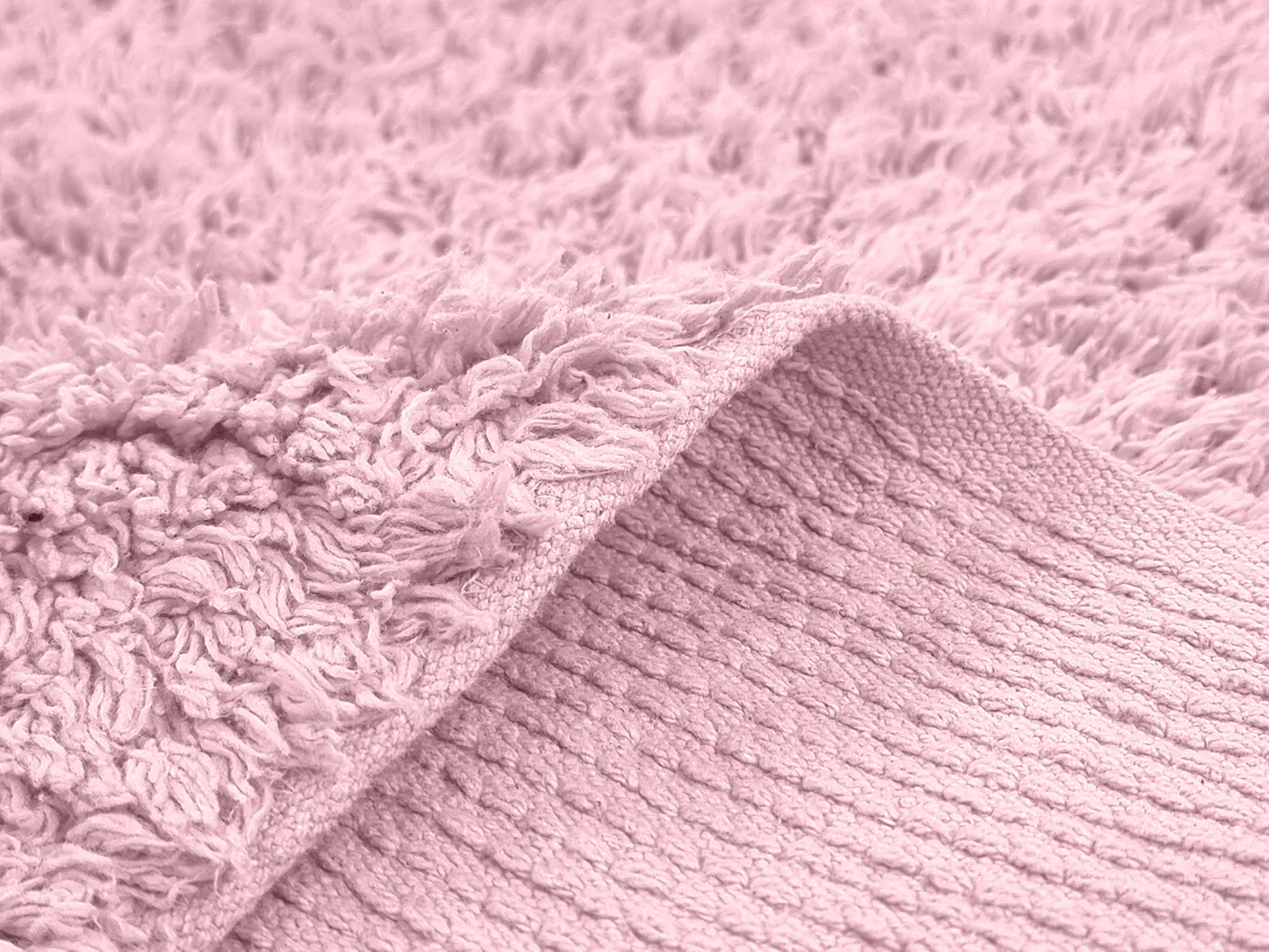 Hoogpolig vloerkleed - Alba Natural Cotton Shaggy (lichtroze)