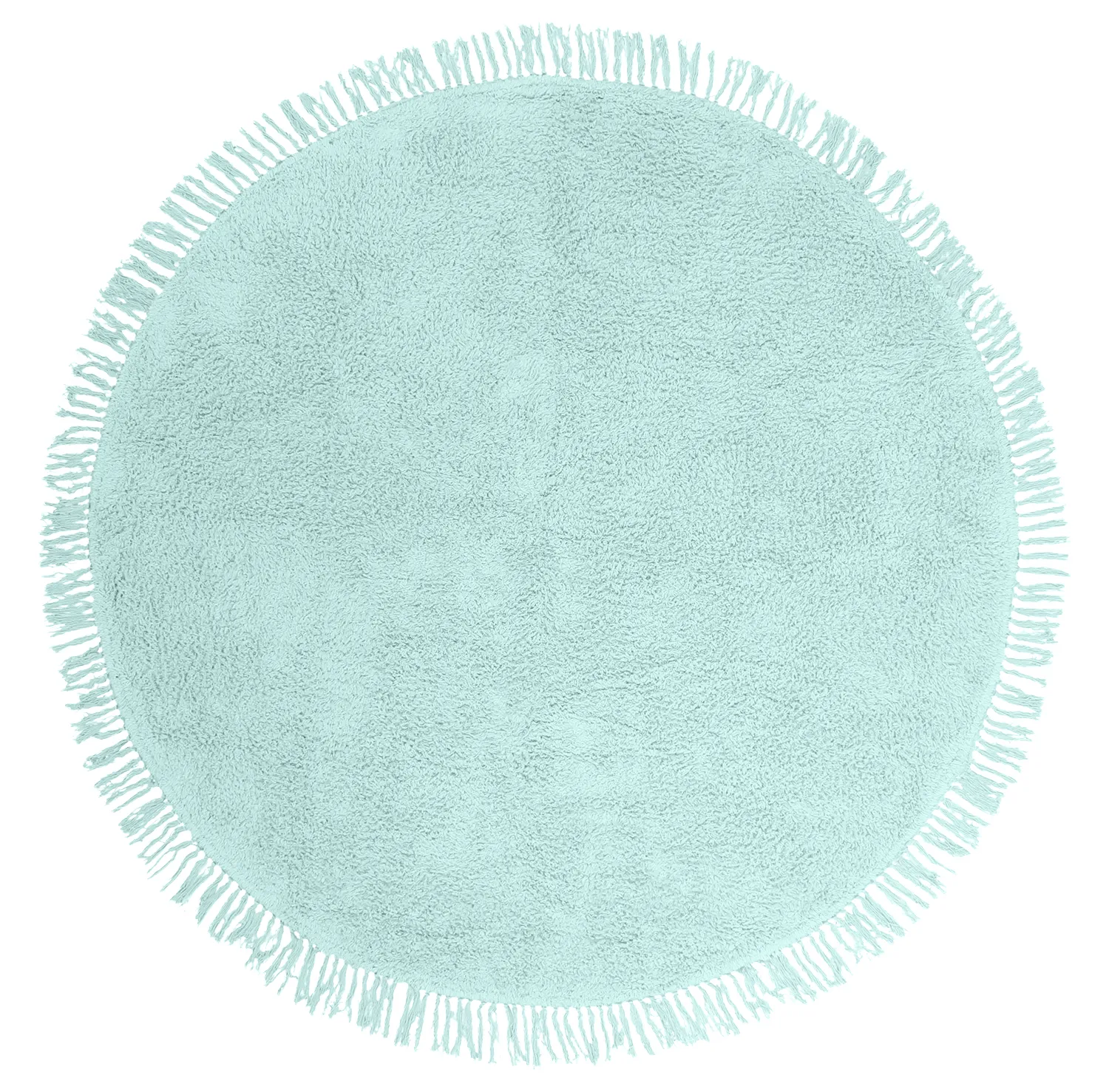 Ronde vloerkleden - Alba Natural Cotton Shaggy (turkoois)