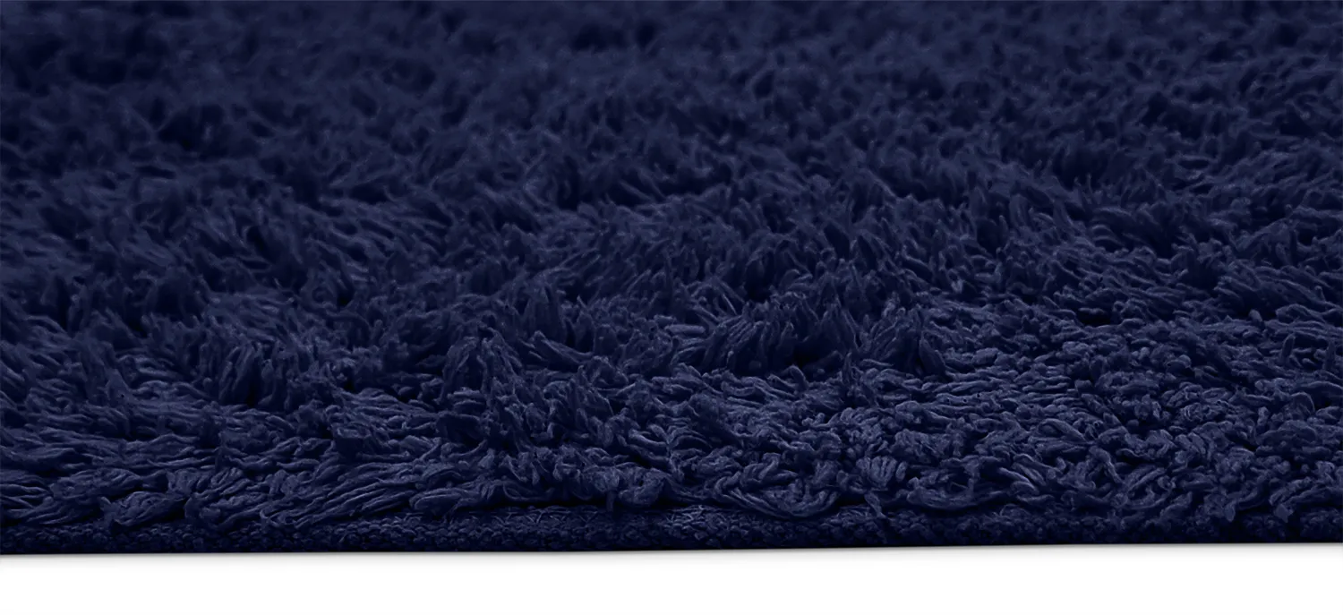 Hoogpolig vloerkleed - Alba Natural Cotton Shaggy (donkerblauw)
