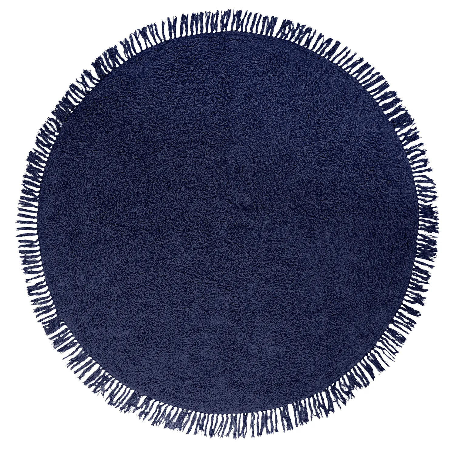 Ronde vloerkleden - Alba Natural Cotton Shaggy (donkerblauw)