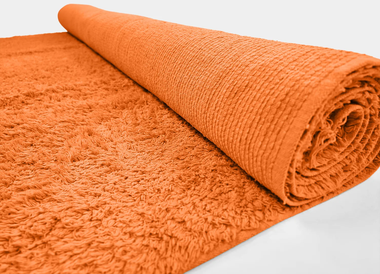 Hoogpolig vloerkleed - Alba Natural Cotton Shaggy (oranje)