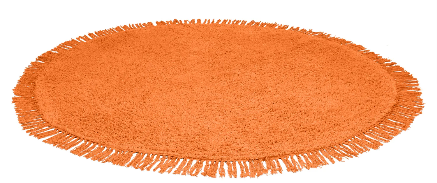 Ronde vloerkleden - Alba Natural Cotton Shaggy (oranje)