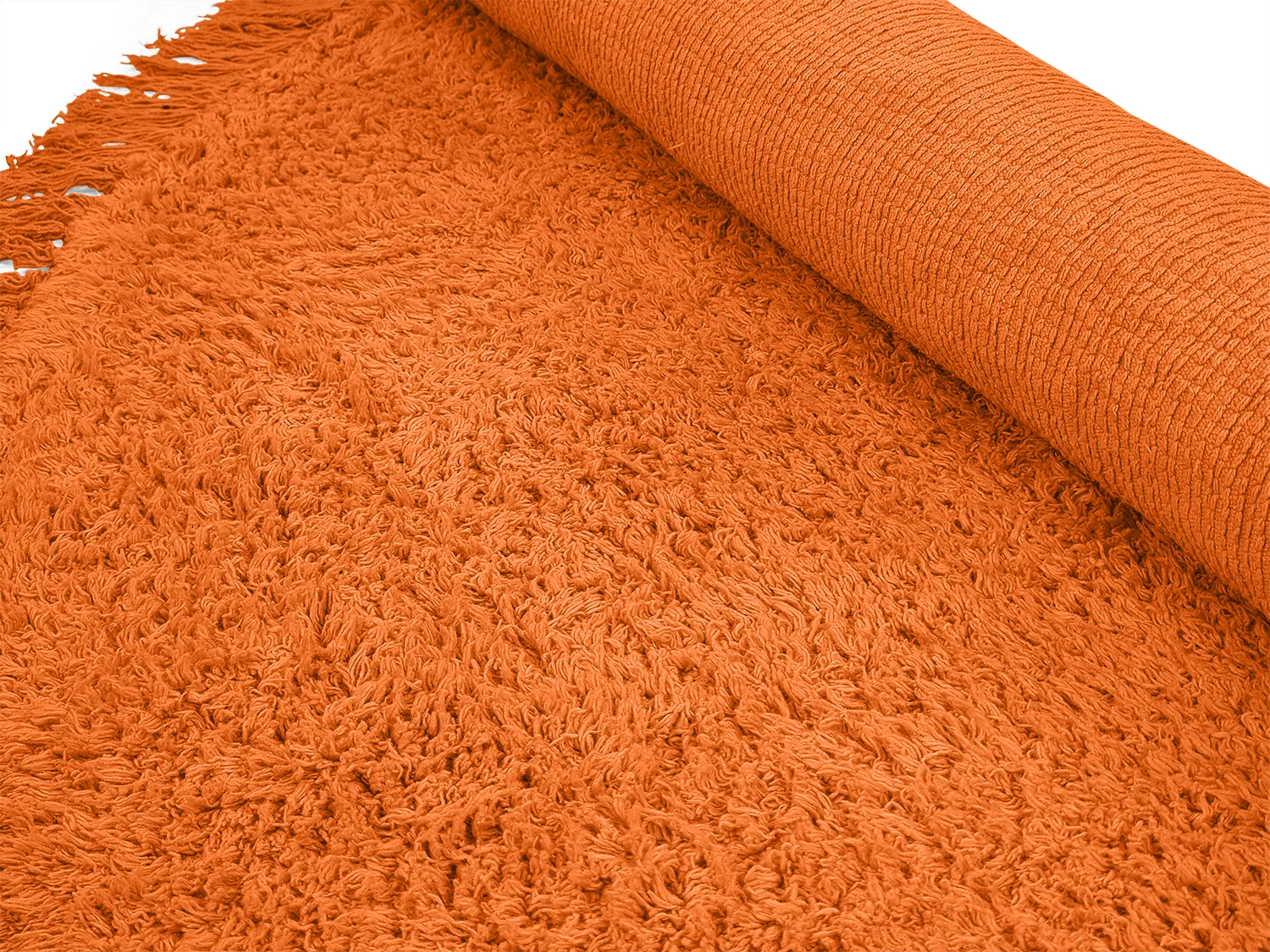 Ronde vloerkleden - Alba Natural Cotton Shaggy (oranje)