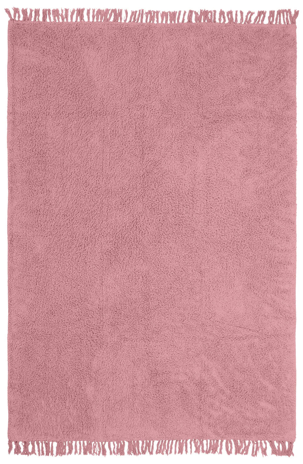 Hoogpolig vloerkleed - Alba Natural Cotton Shaggy (roze)