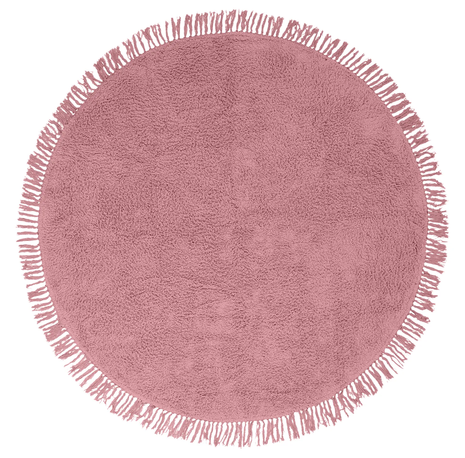 Ronde vloerkleden - Alba Natural Cotton Shaggy (roze)