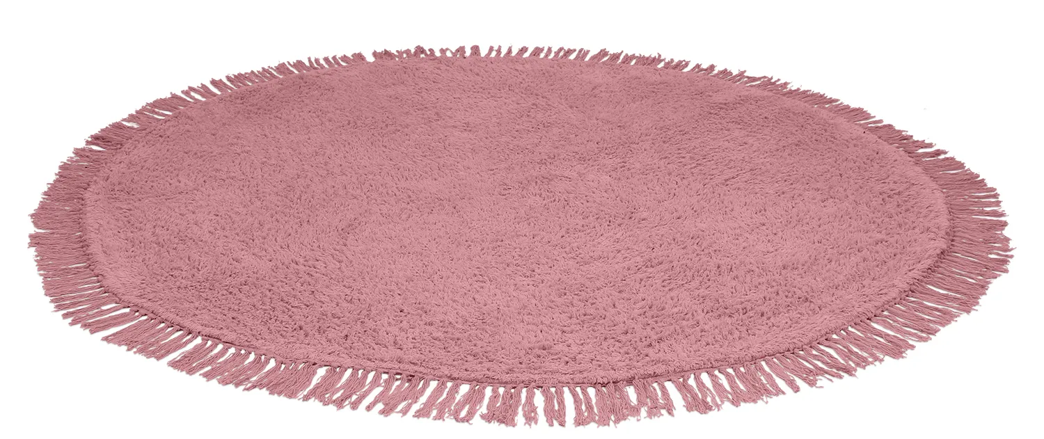 Ronde vloerkleden - Alba Natural Cotton Shaggy (roze)