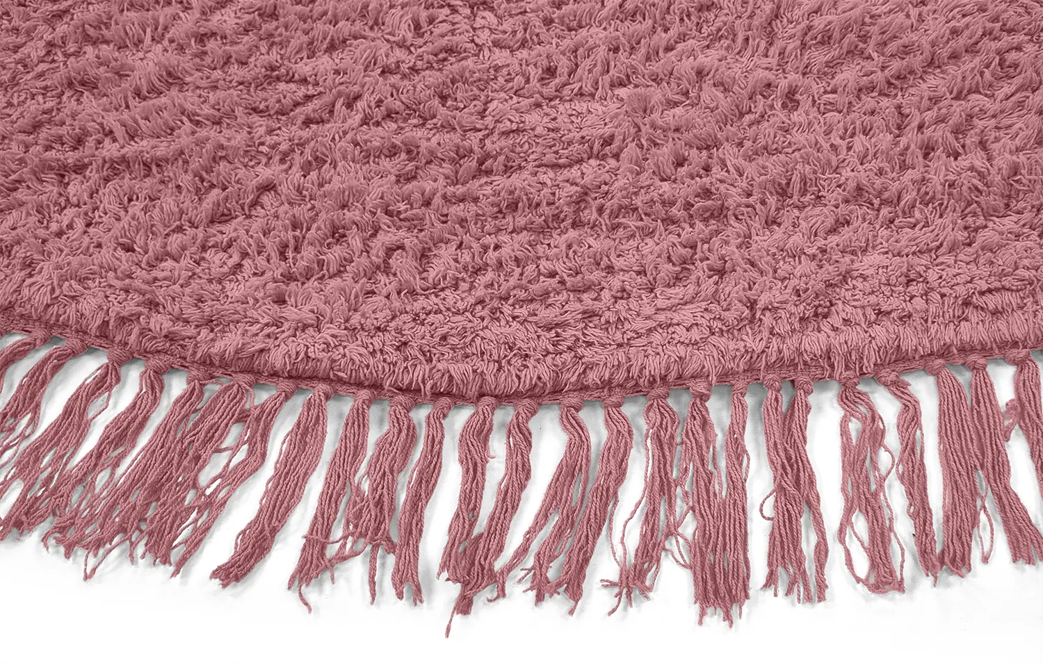 Ronde vloerkleden - Alba Natural Cotton Shaggy (roze)